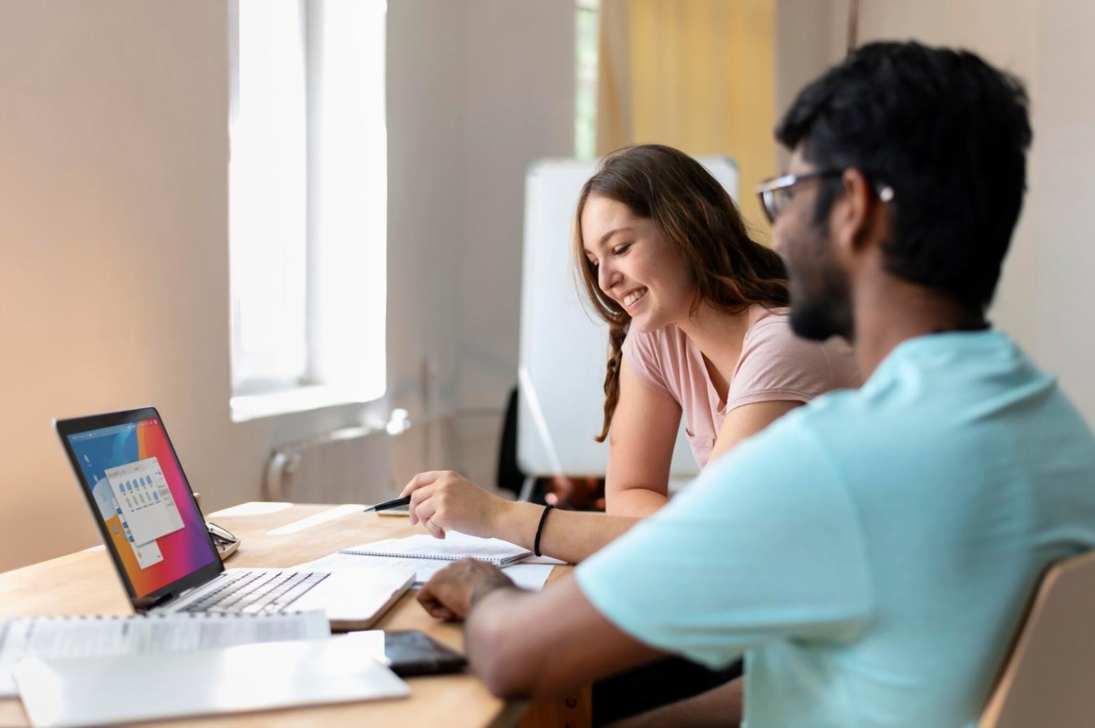 Financial planning workspace with calculator and documents